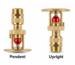 Side by side comparison of Hengdun Pendent and Upright fire sprinkler heads