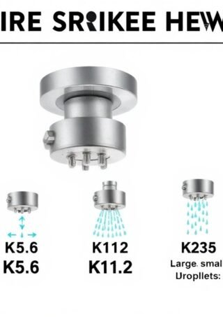 Comparison of fire sprinkler flow patterns by K-factor (K5.6 to K25)