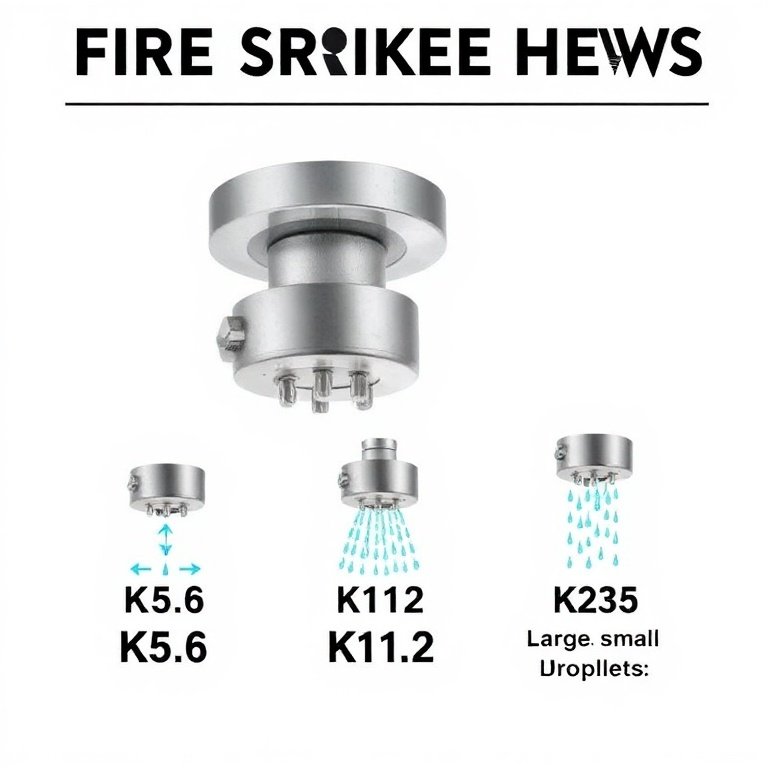 Comparison of fire sprinkler flow patterns by K-factor (K5.6 to K25)